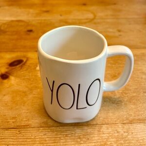 Rae Dunn White 'YOLO' Mug